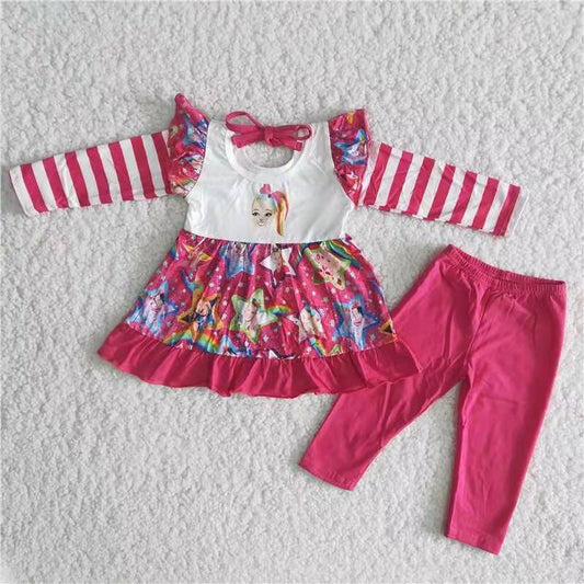 crisscross girl red stripe raglan long sleeve legging pant outfit