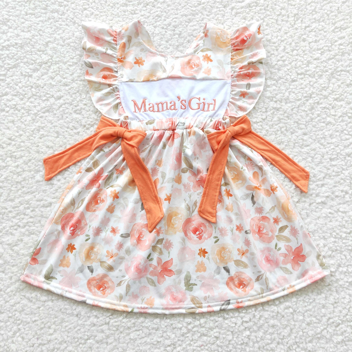 GSD0307  Embroidery western flower mama girl short sleeve girl dress 20230408 RTS