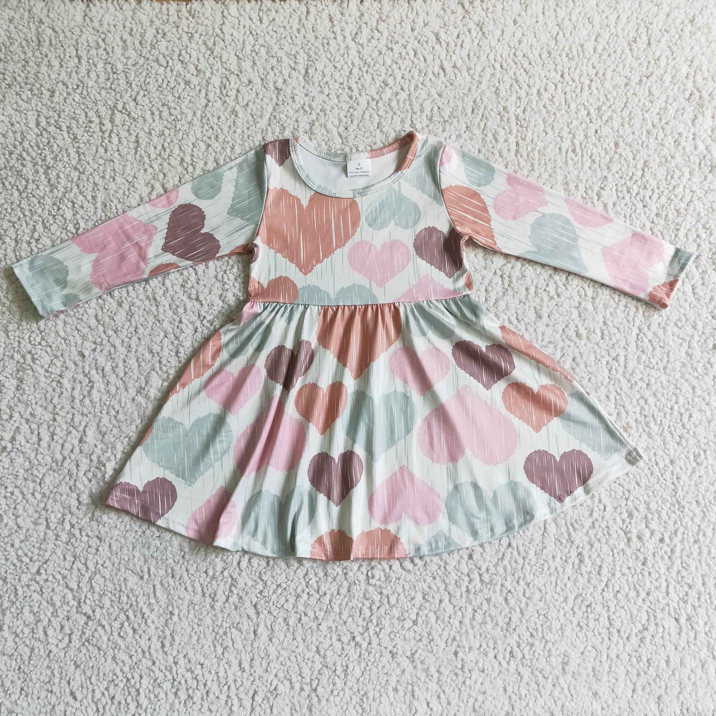 promotion 6 A1-5 valentine pink tunic love long sleeve dress RTS 1031