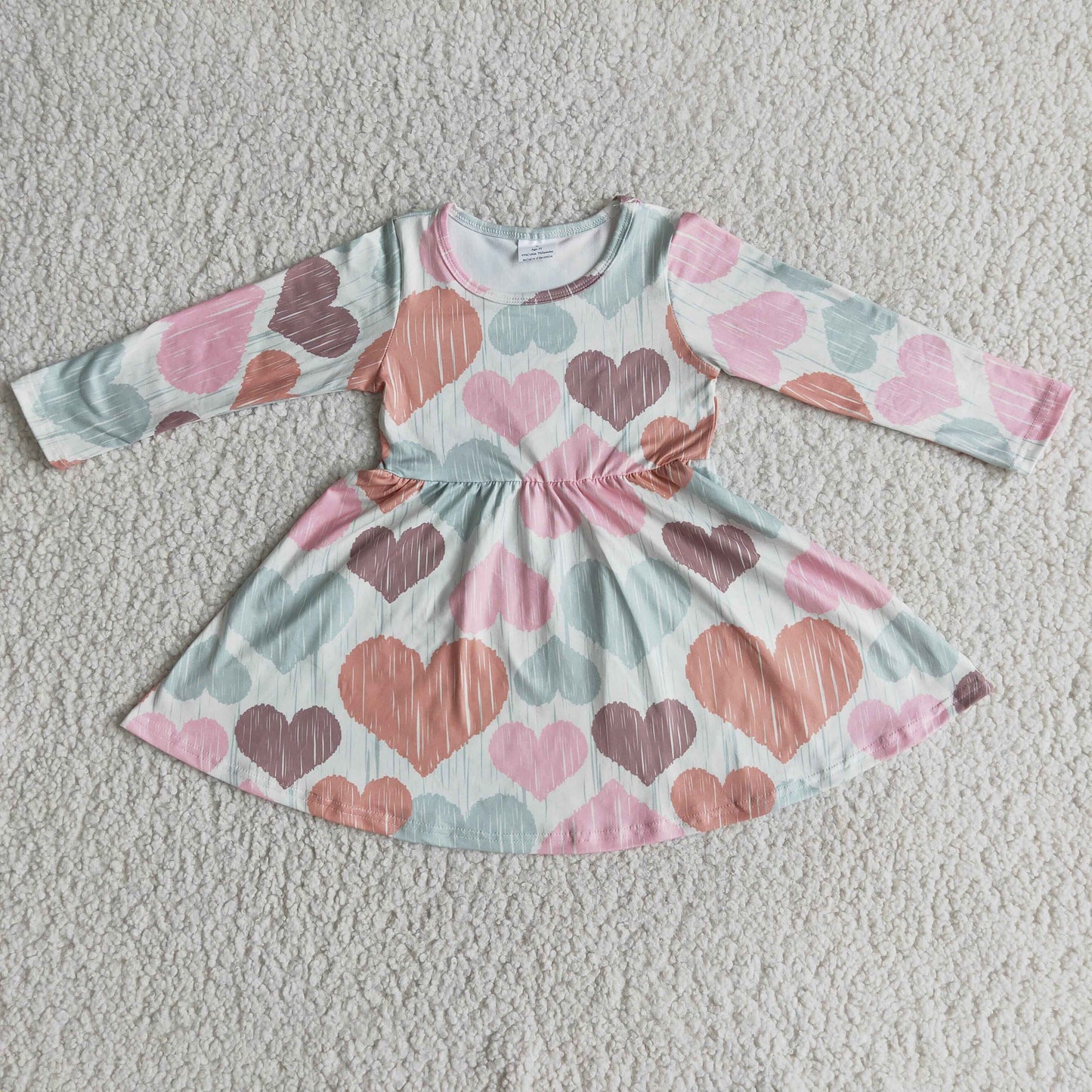 promotion 6 A1-5 valentine pink tunic love long sleeve dress RTS 1031