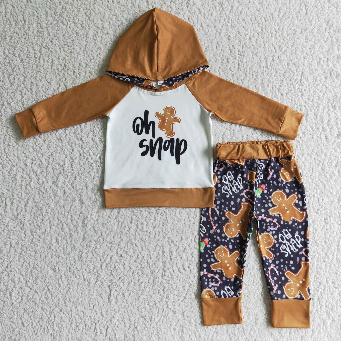 BLP0075 RTS oh snap gingerbread boy christmas long sleeve pants hoodies girl outfit 20230612 RTS