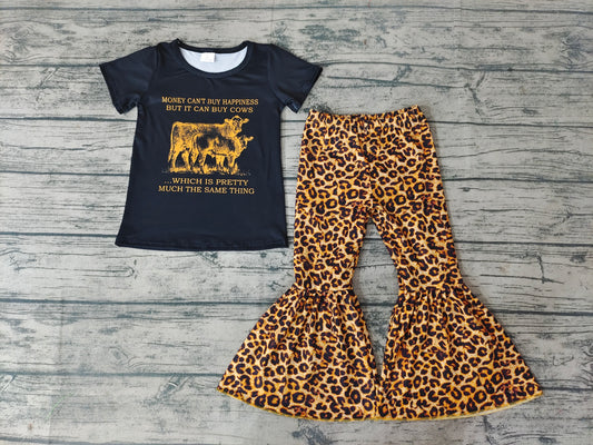 1028 preorder GSPO0249 short sleeve cow leopard girl outfit