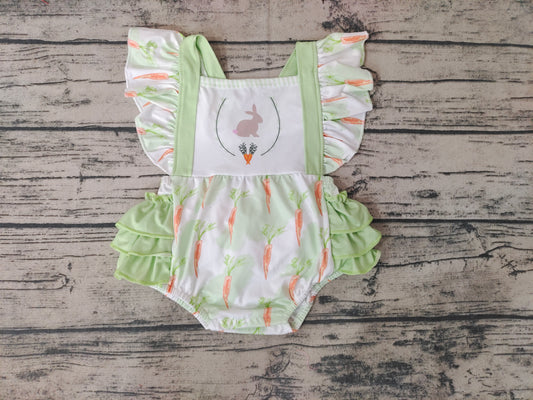 1121 preorder Easter short sleeve girl romper rabbit