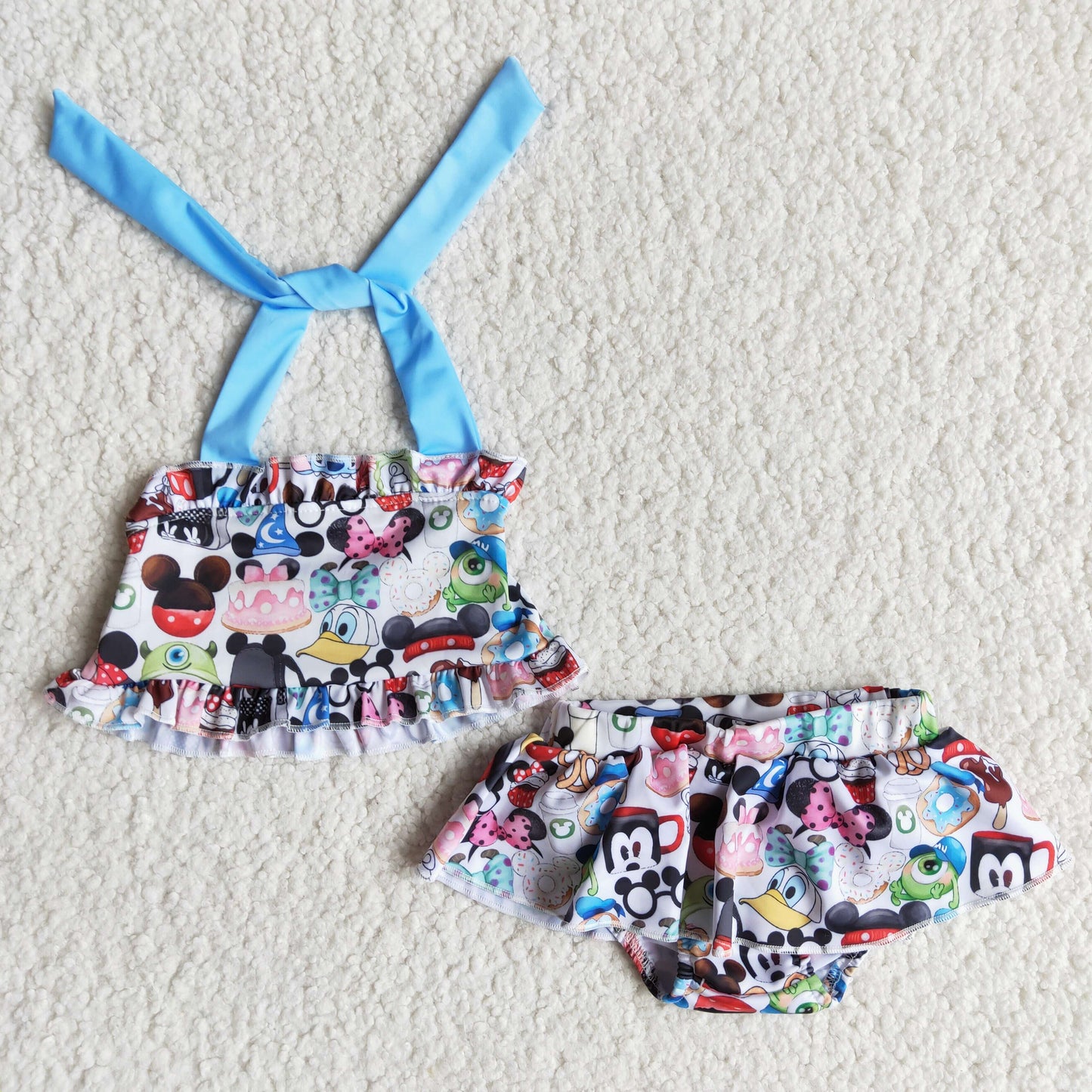 promotion RTS E8-30 cartoon mouse blue girl swimwear