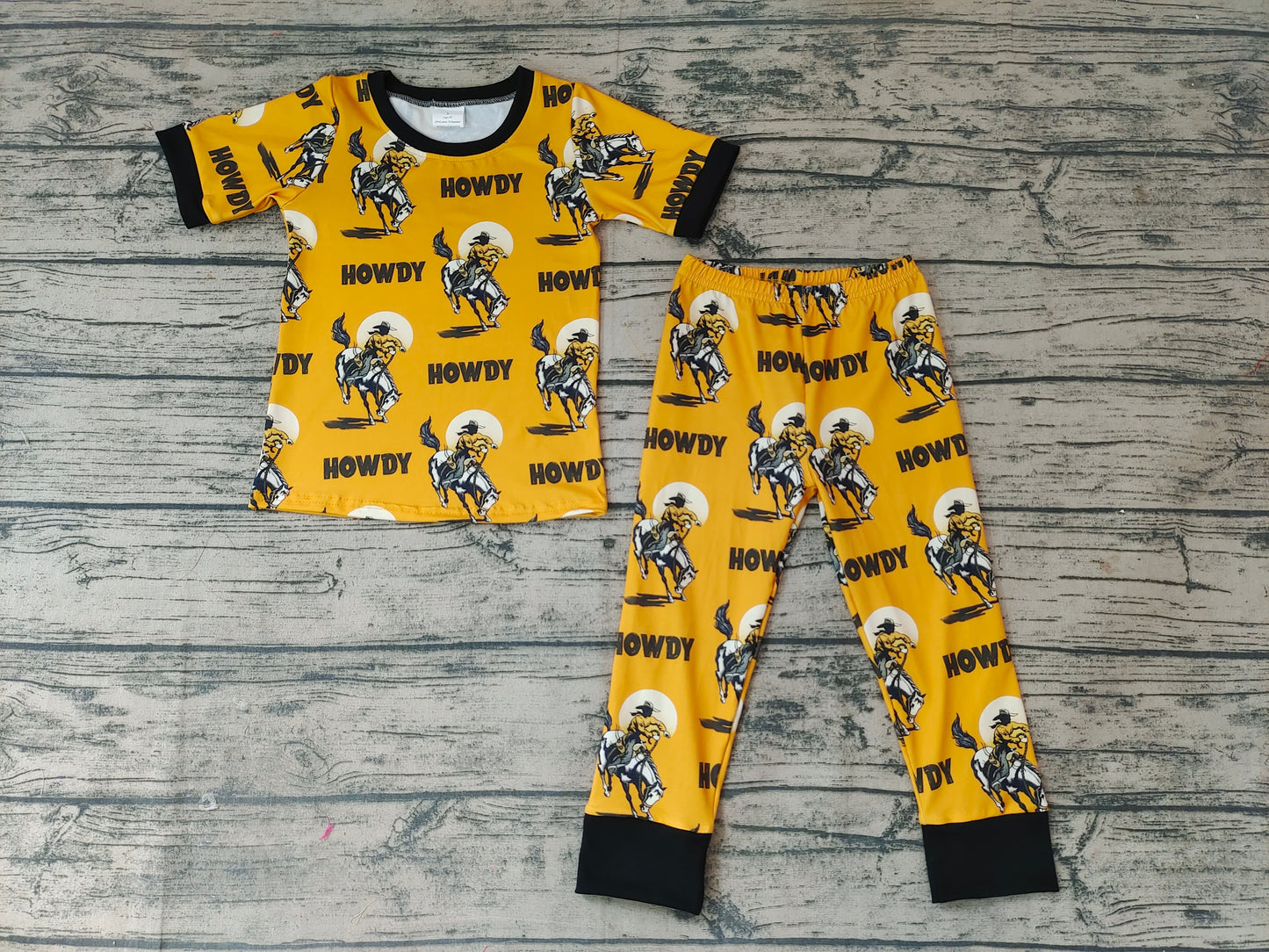 BSPO0 preorder western horse hunting short sleeve boy pajamas outfit 20230111