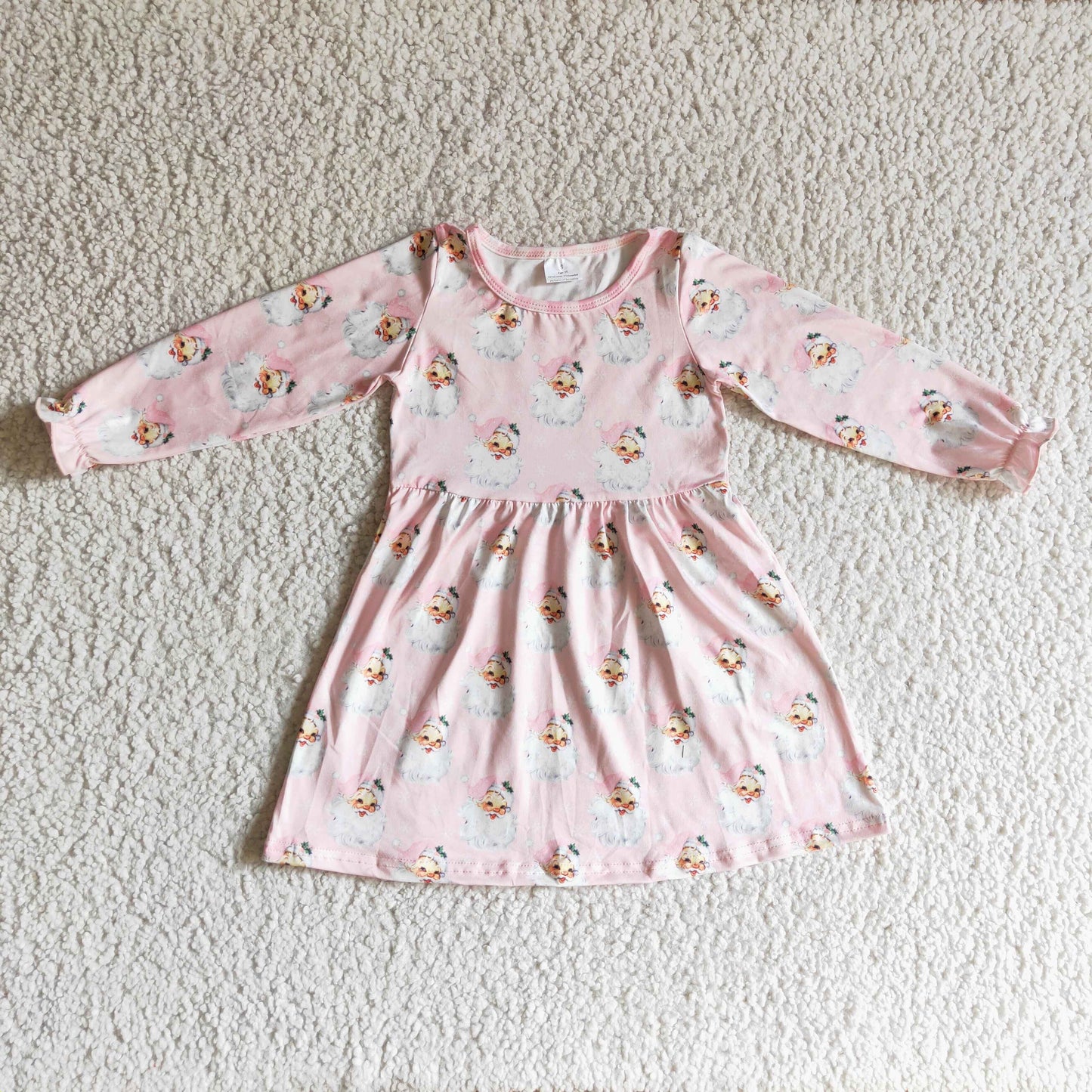 promotion price GLD0123 Christmas Santa girl long sleeve dress 1024 RTS
