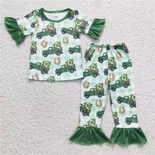 GSPO0287 short sleeve St. Patrick lucky girl pajamas outfit RTS 20230102 RTS