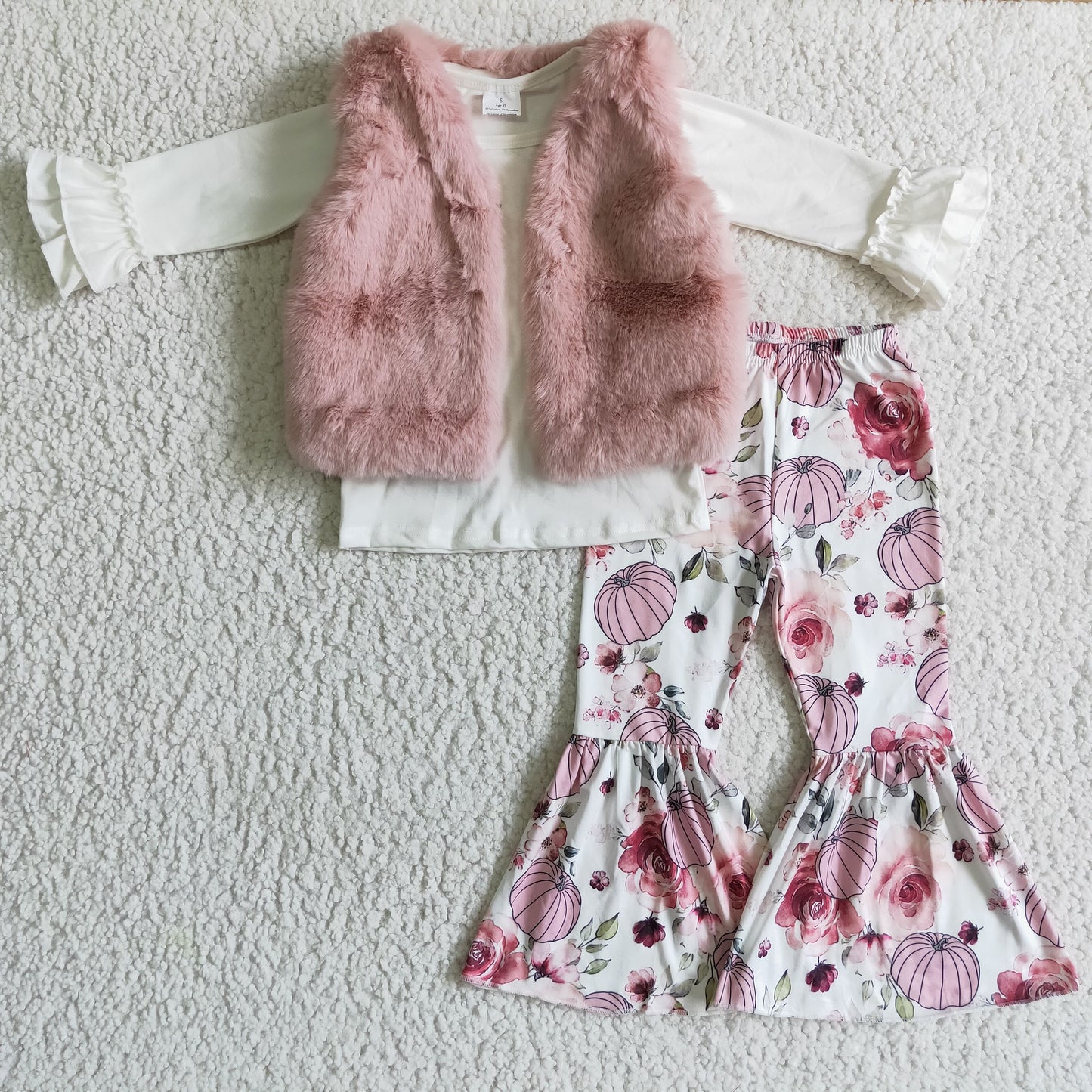 0917 pink fur vest long sleeve Halloween girl outfit RTS GLP0309