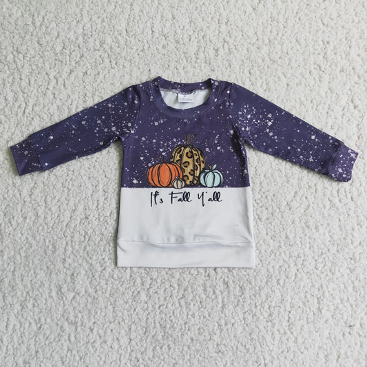 Promotion  6 B4-32 Halloween boy fall pumpkin long sleeve top