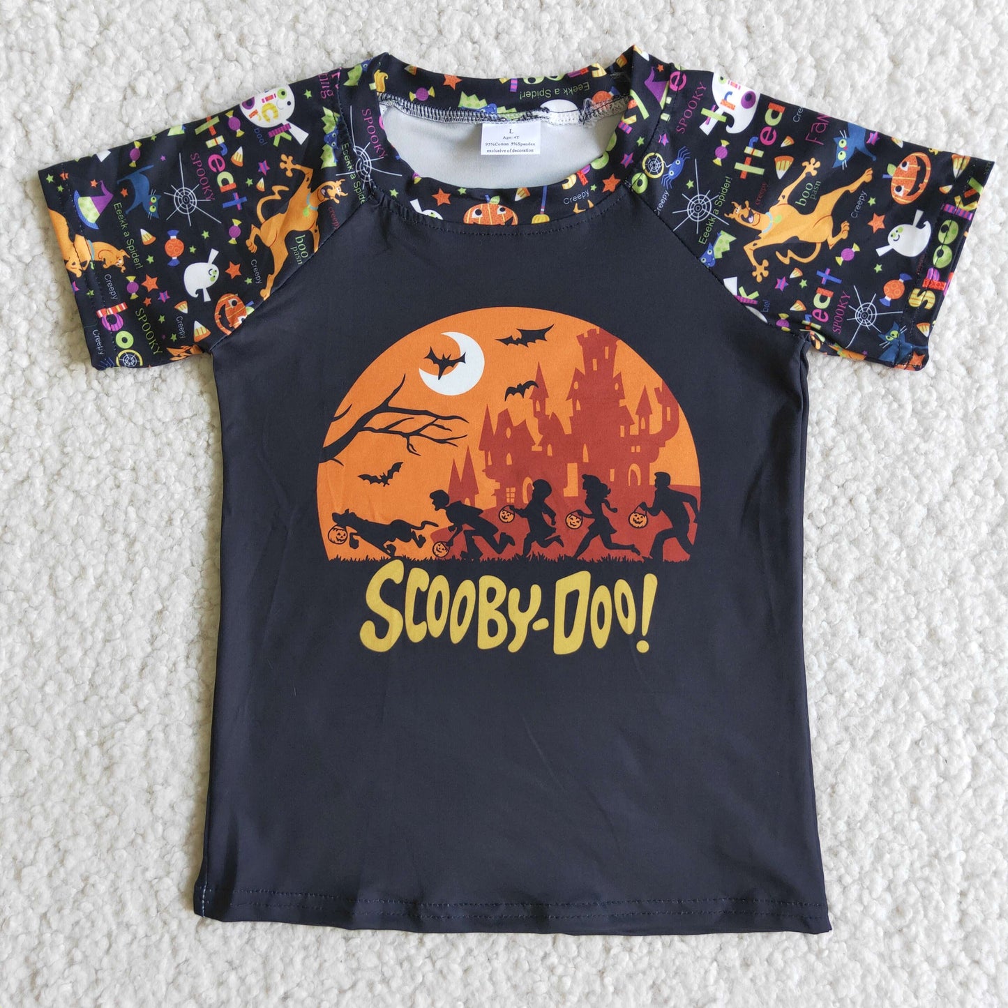 halloween boy cartoon short sleeve top