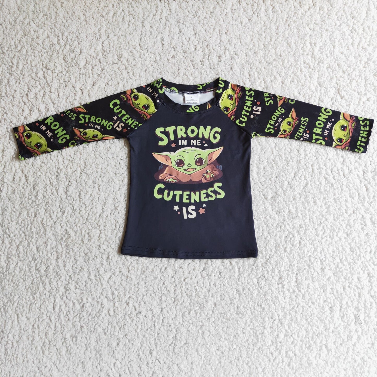 RTS Boy popular strong cartoon black long sleeve top 0531