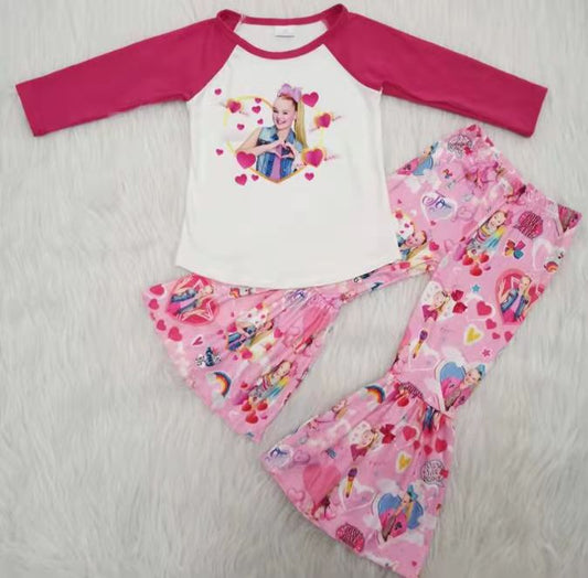 Promotion cartoon valentine's day kids clothes outfits