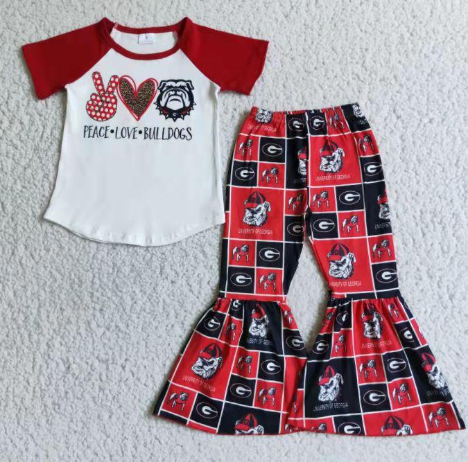 football team girls short sleeve pants kids clothes outfit18