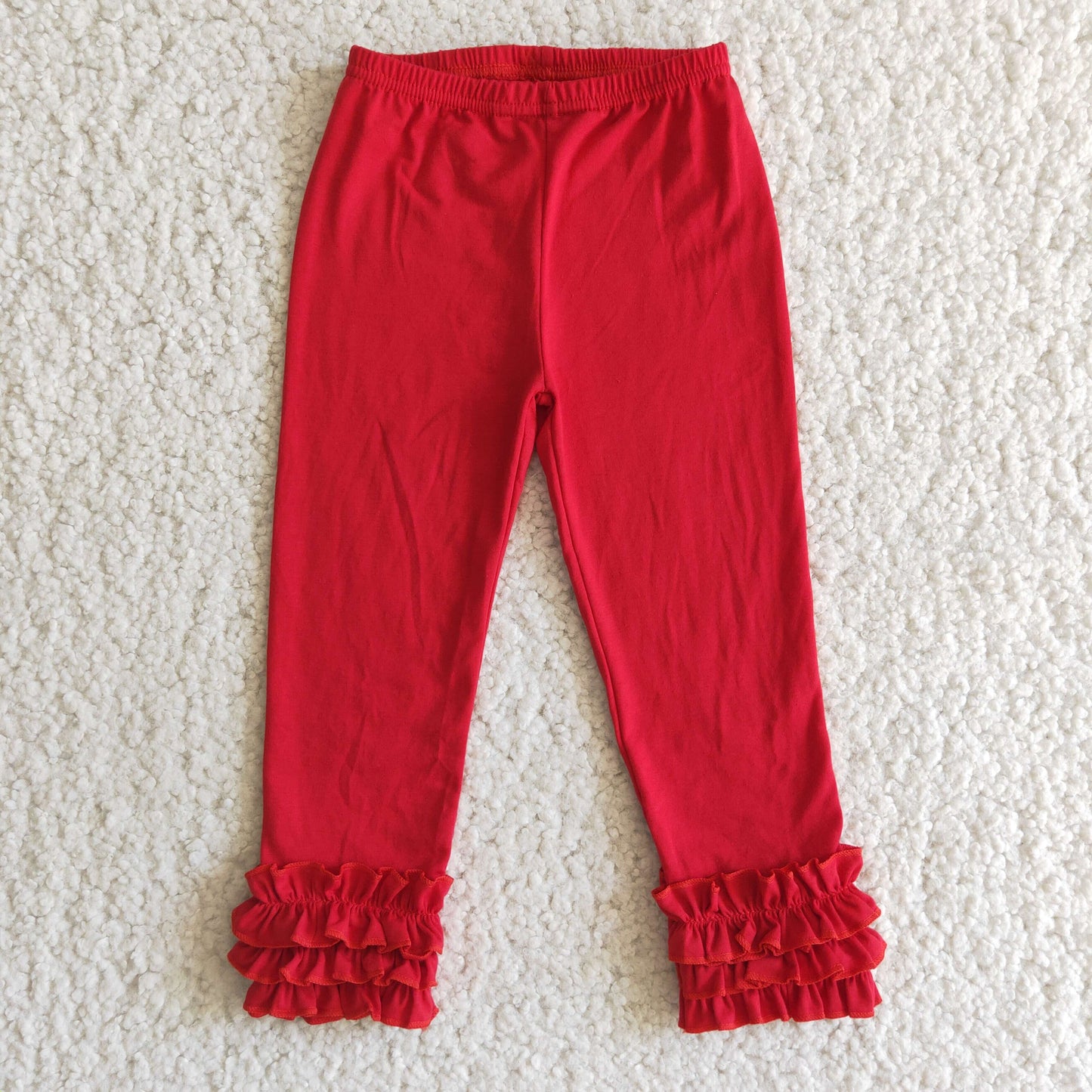 girl red legging ruffles long pants