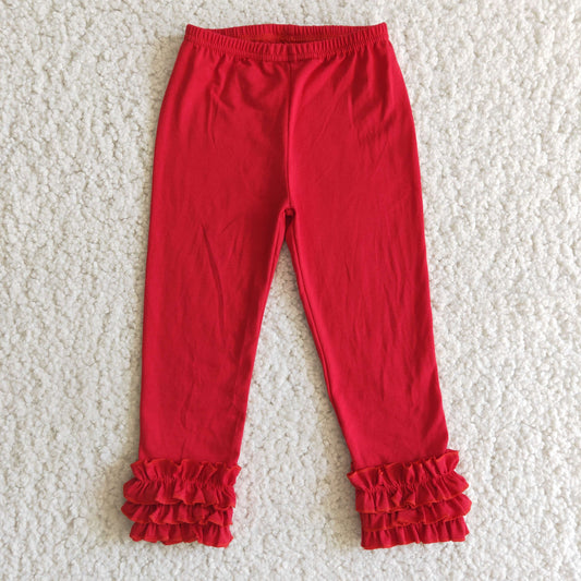 girl red legging ruffles long pants