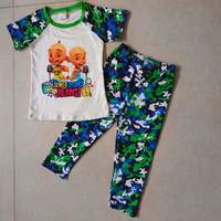 cartoon character print short sleeve bell bottom pants boy outfit