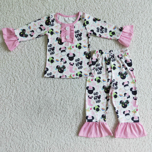 0722 RTS mouse halloween long sleeve pants pink girl outfit pajamas