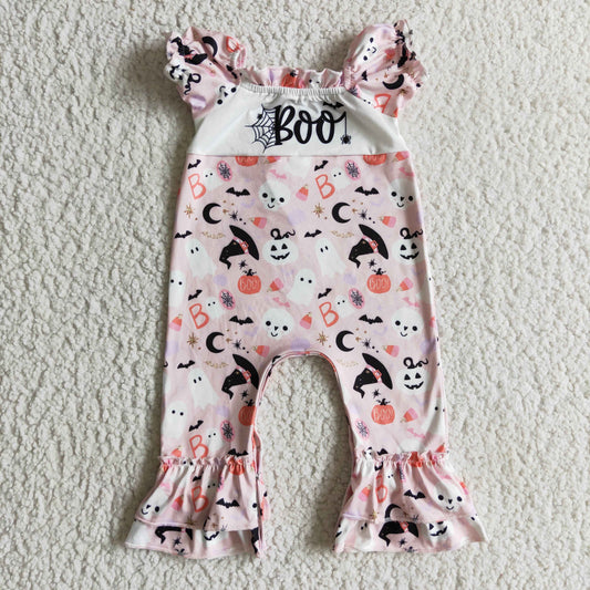 0812 preorder halloween headband boo ghost ruffles pink girl romper