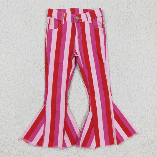 RTS  stripe pink denim jeans pants P0043