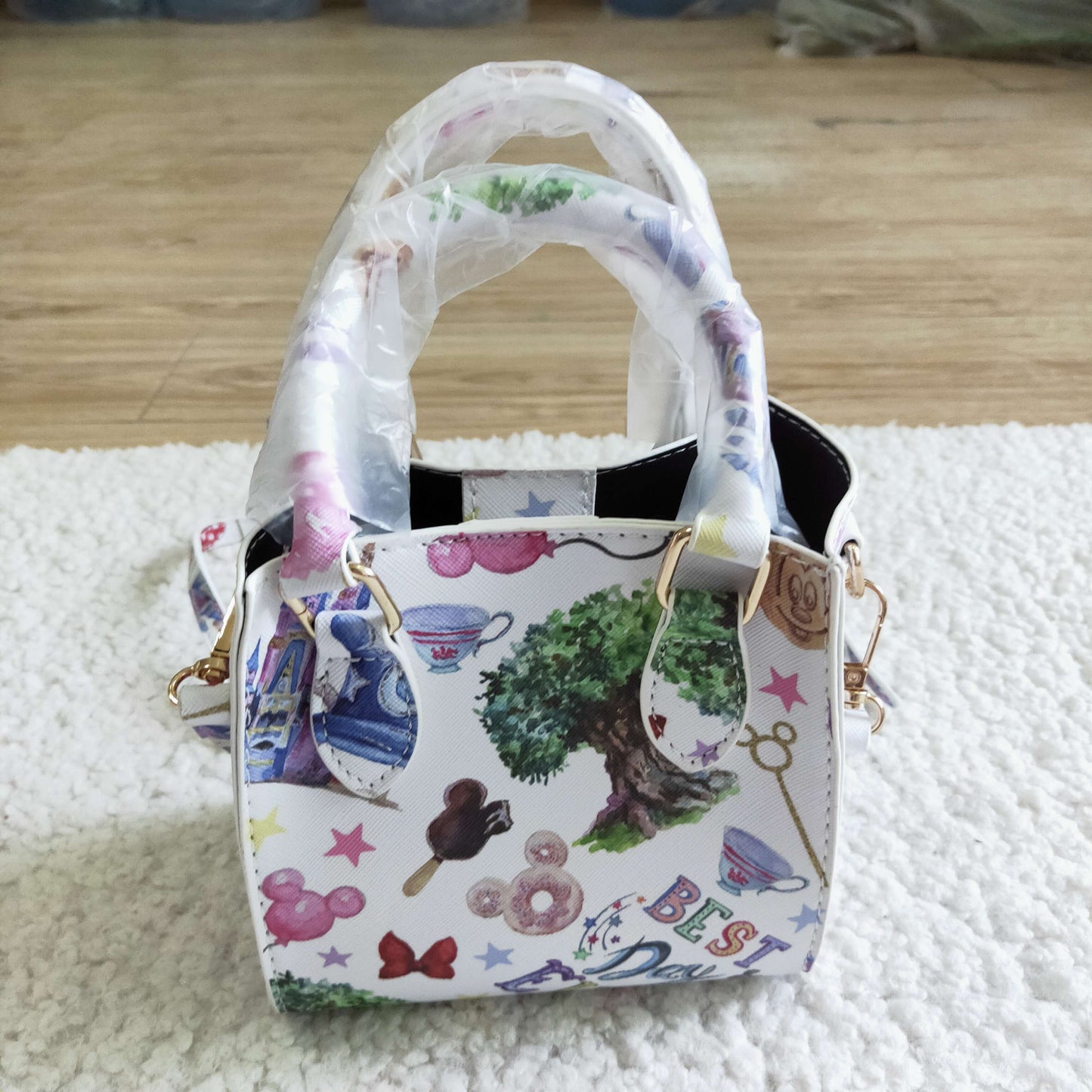 RTS 13.5CM*9CM*14CM baby Bag cartoon mouse castle coffee bag 0702