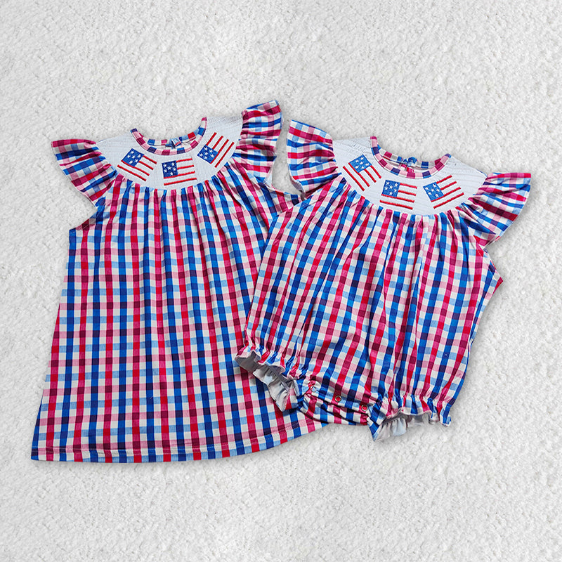 GSD0387 RTS 4th of july Smock dress short sleeve girl dress 20230520