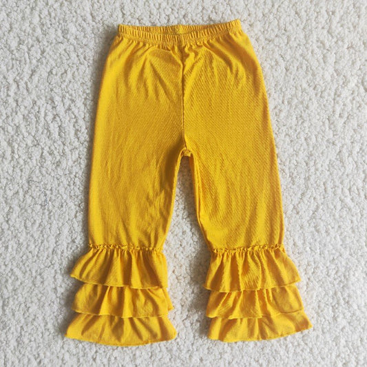 girl yellow ruffles long pants