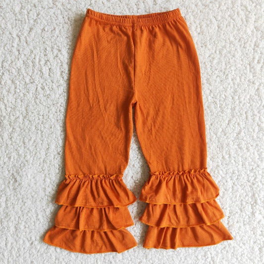 girl orange ruffles long pants