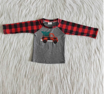 Chritmas tree raglan long sleeve top