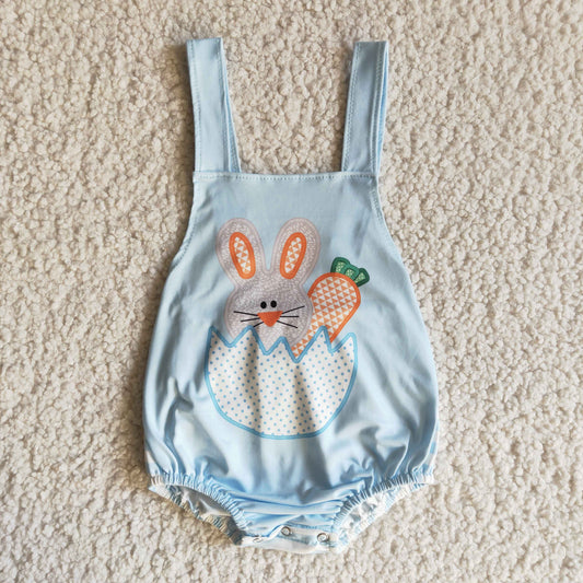 promotion RTS B4-9 shoulder strap easter rabbit blue cartoon boy summer romper
