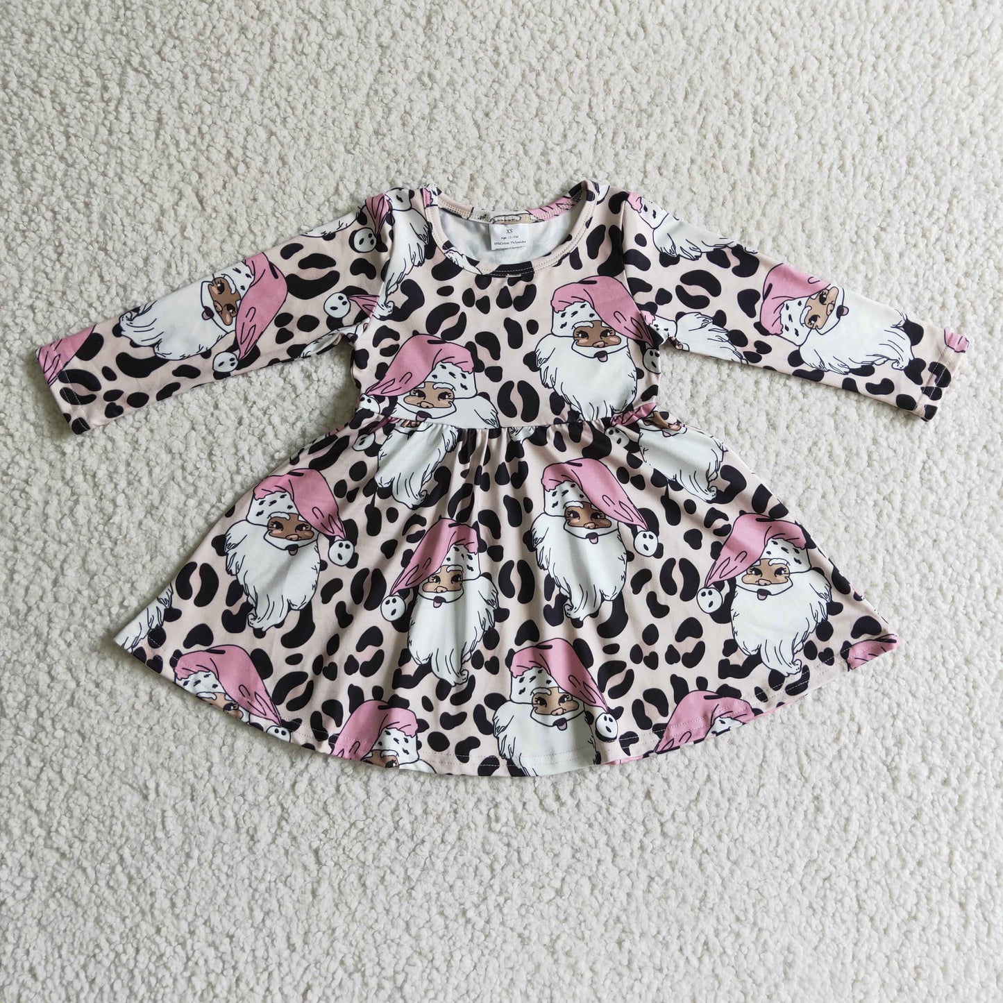 promotion price GLD0112 long sleeve black Christmas Santa girl dress 20 RTS