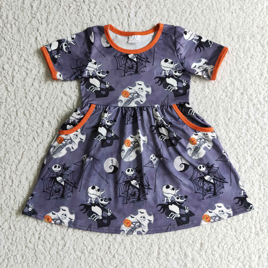 1008 RTS dress long sleeve halloween cartoon navy orange