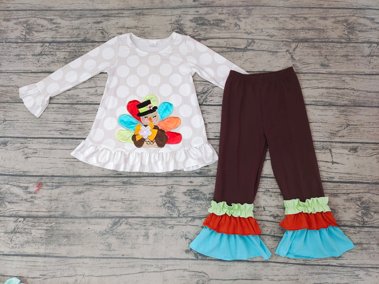 preorder TURKEY THANKSGIVING  long sleeve GIRL outfit 0912