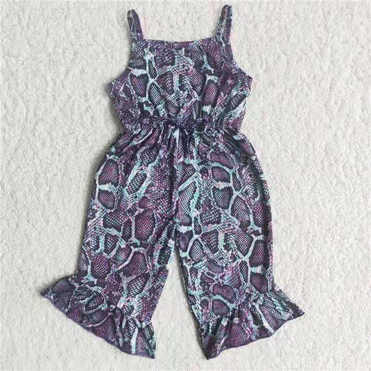 snakeskin violet black leopard sling jumpsuit