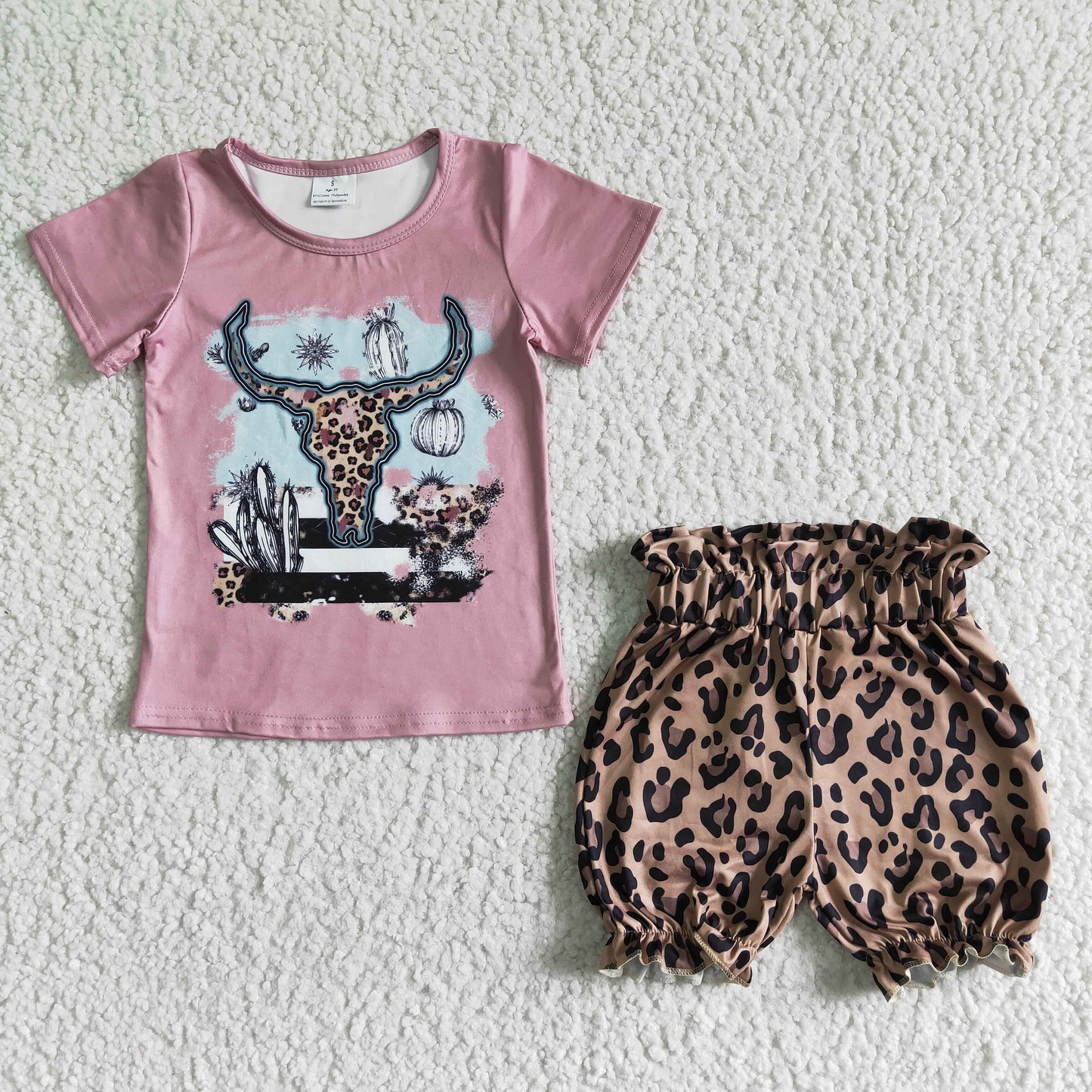 PROMOTION RTS pink soul leopard cow print short shirt girl shorts summer outfits 0519