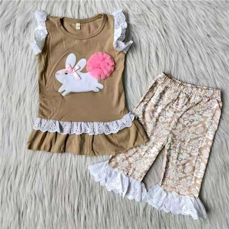 B17-1 Easter girl embroidery rabbit girl outfit 202312 RTS