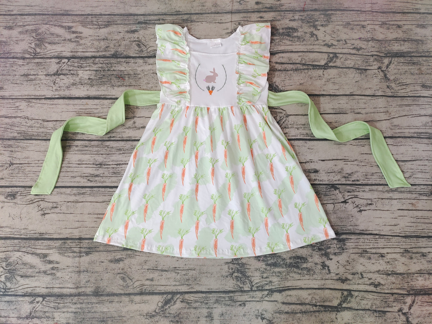 preorder Easter Rabbit carrot short sleeve girl dress 1121