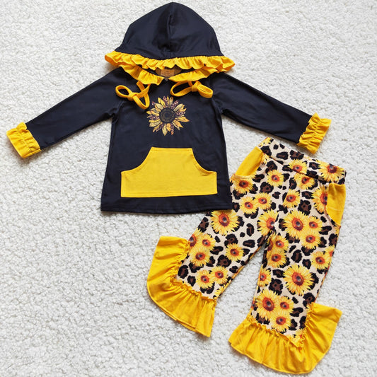 promotion Pocket lace yellow sunflower long sleeve Hoodie outfit 202312