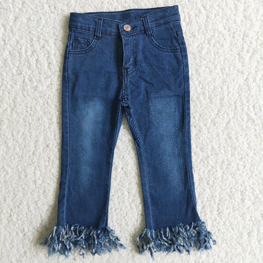 RTS tassels dark blue slim jeans denim pant D4-29