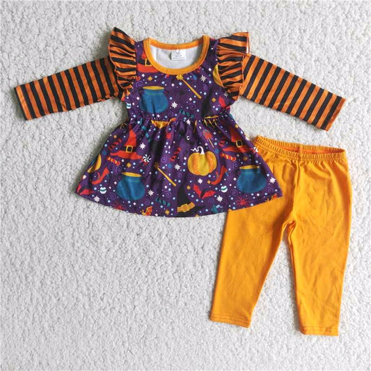 pumpkin orange stripe long sleeve legging pants outfits