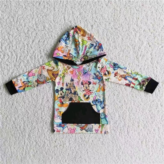 RTS cartoon mouse pocket design hoodie kids coat top 0609