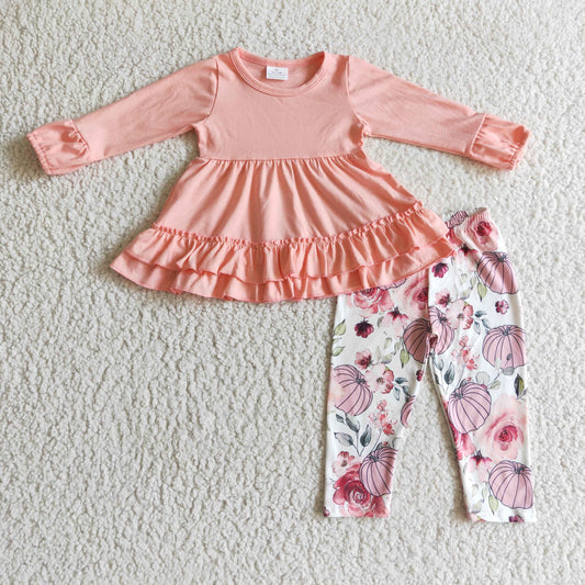 GLP0265 RTS fall pink long sleeve pumpkin girl outfit 20230520