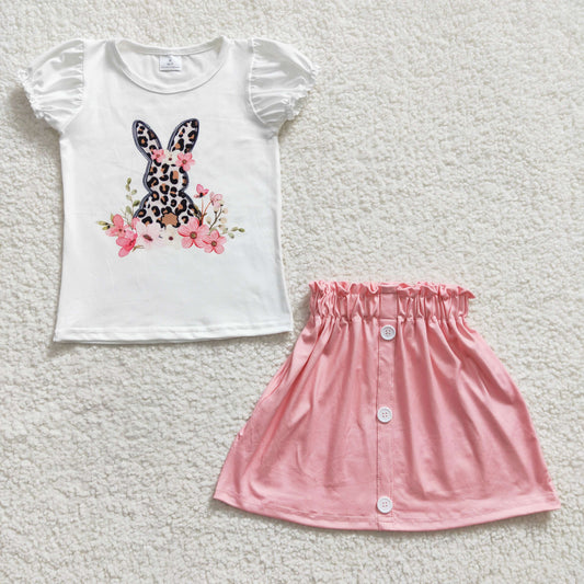RTS GSD0228 short sleeve Easter flower summer girl skirt outfit 20230217