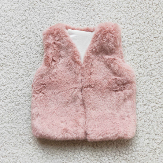 6 A21-14 Pink plush vest 0829 RTS 20230612