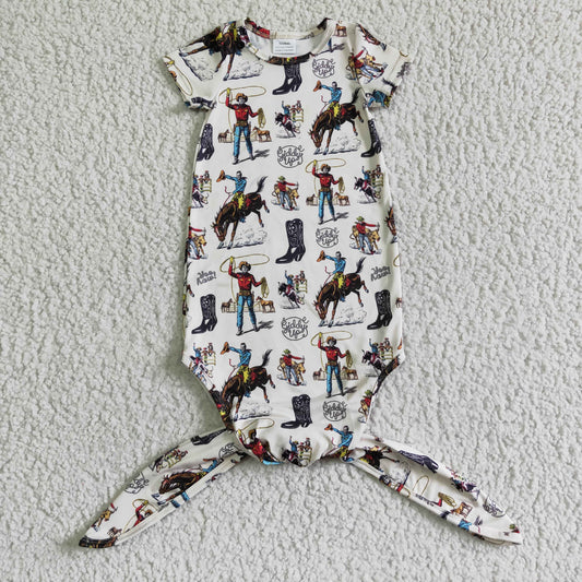 promotion RTS NB0005 baby born gown western calf roping team roping designs short sleeve romper 1221