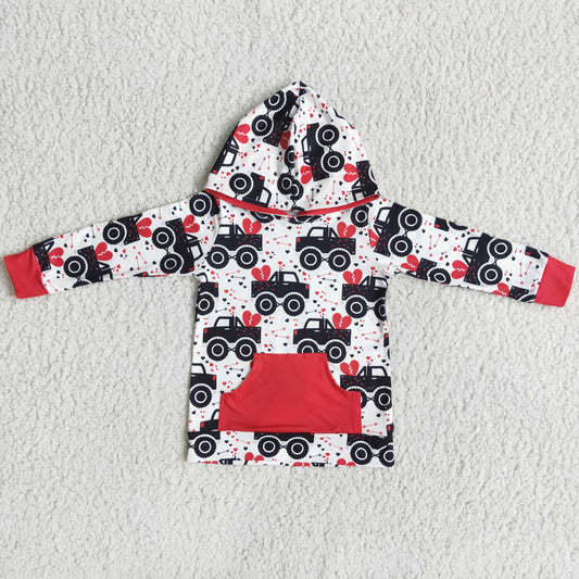 promotion valentine truck red pocket hoodie RTS