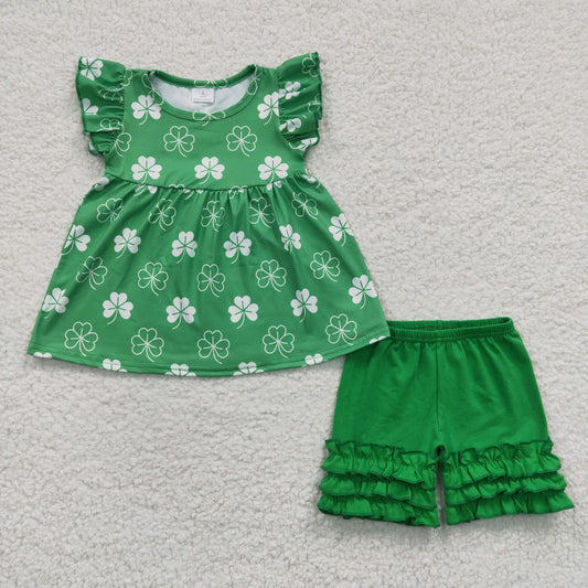 A11-21short sleeve shorts St. Patrick lucky girl summer outfit RTS 20230220