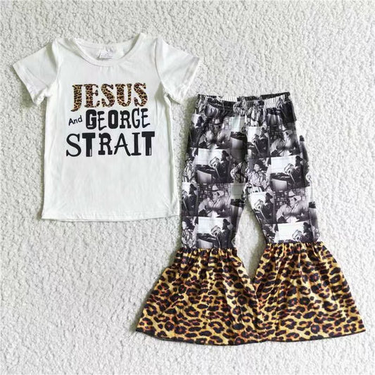 A18-10 jesus cow leopard short sleeve girl outfits RTS 1124