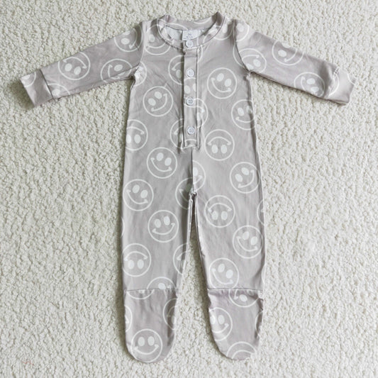promotion price LR0114 RTS smile long sleeve  baby boy girl romper
