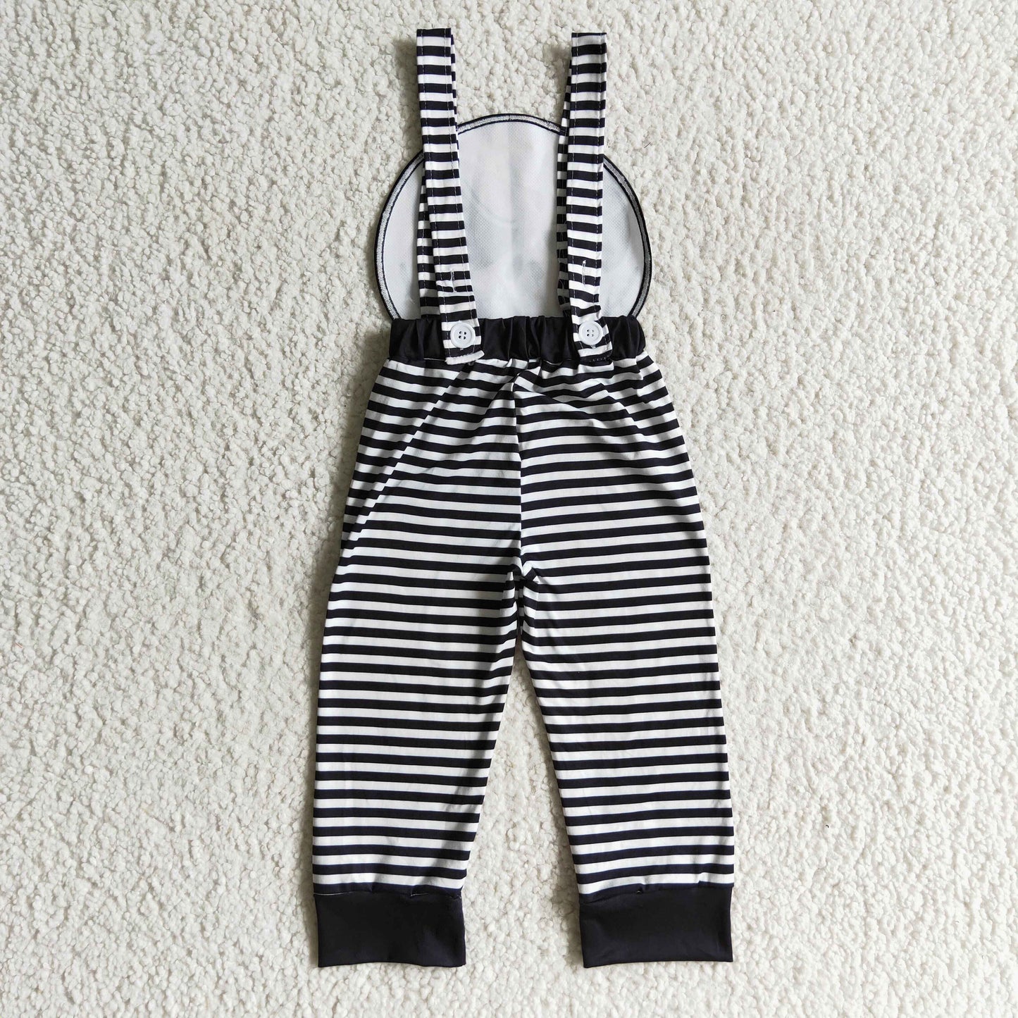 SR0082 Halloween black cartoon white head skull pants overall jumpsuit boy romper 0915