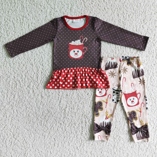 cup white dot black gingerbread long sleeve legging pant outfits 0730 RTS
